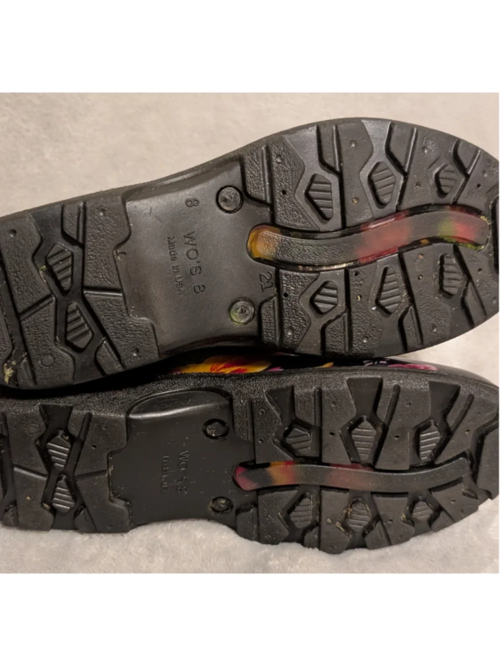 Sloggers Black Floral Clogs Rain Garden Shoes US Women's Size 8 B277